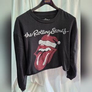 The Rolling Stones Black and Red Half Sweatshirt